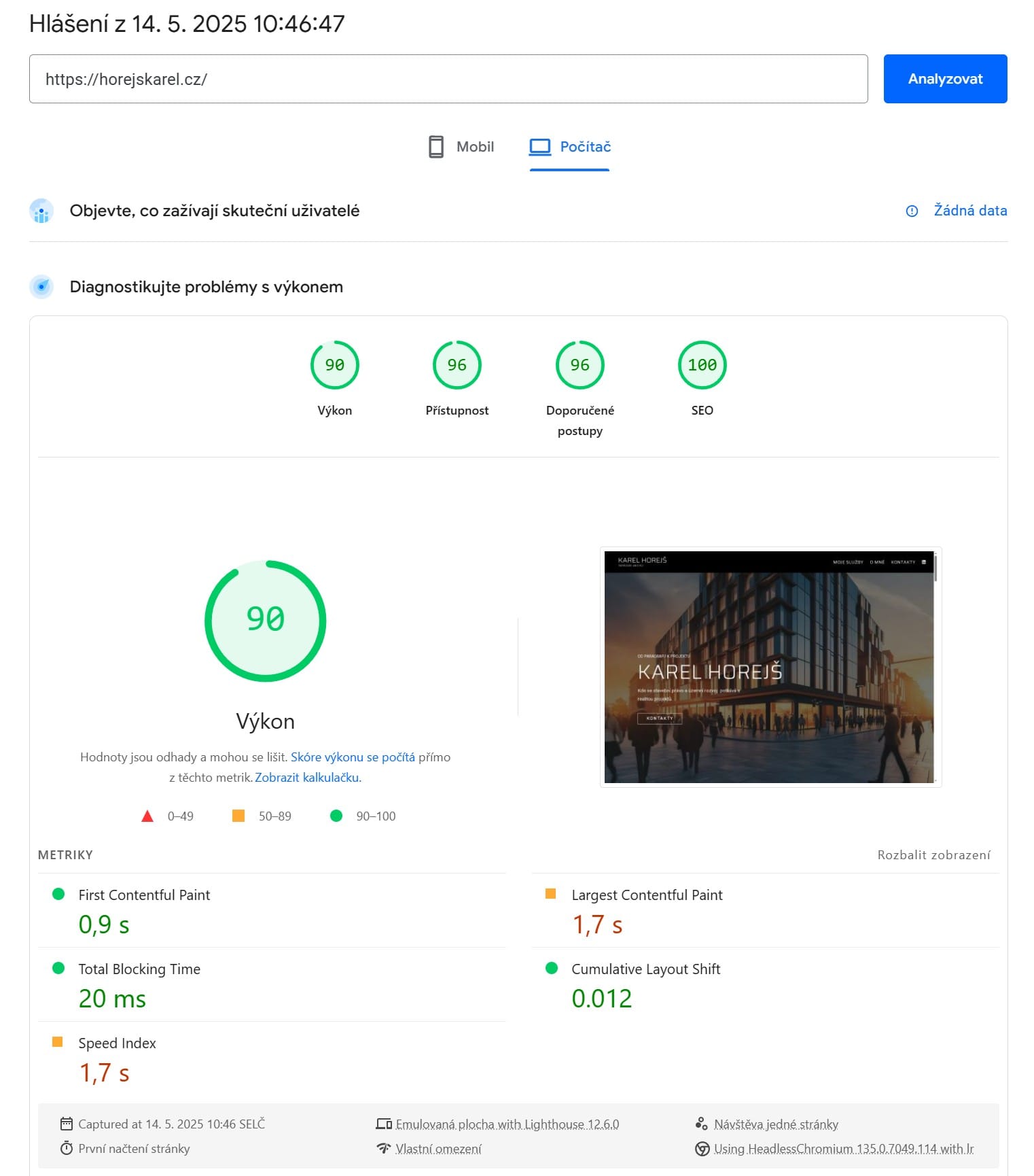 horejskarel - PageSpeed Insights
